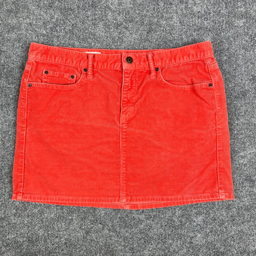 Gap‎ Red Corduroy Skirt Womens Size 28/6 Mini Casual Stretch Pockets Fall Y2K